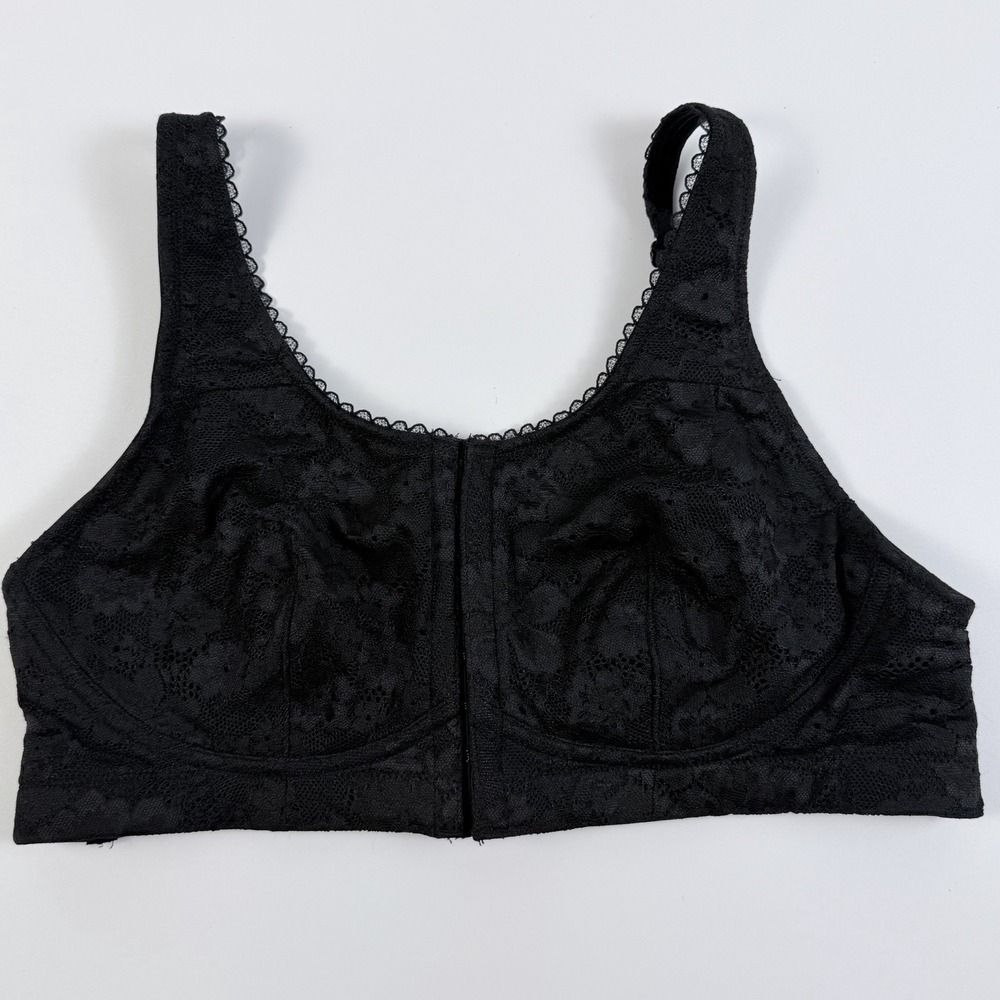 Victoria's Secret Body By Victoria Black Lace Front Closure Mastectomy Bra M NWT - Picture 1 of 7